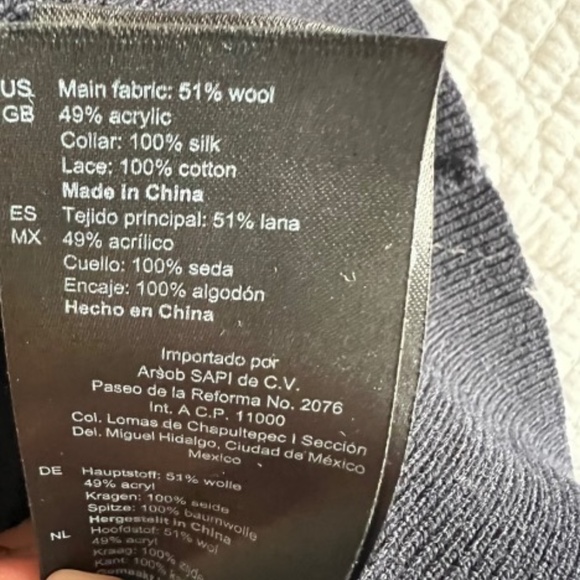 Sandro Colane Eyelet Detail Wool-Blend sweater, Size 2 Navy blue - Picture 4 of 4